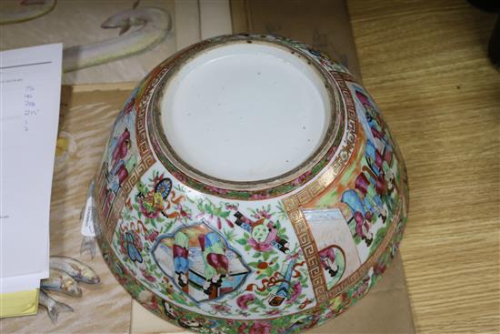 A Chinese Canton enamelled punch bowl